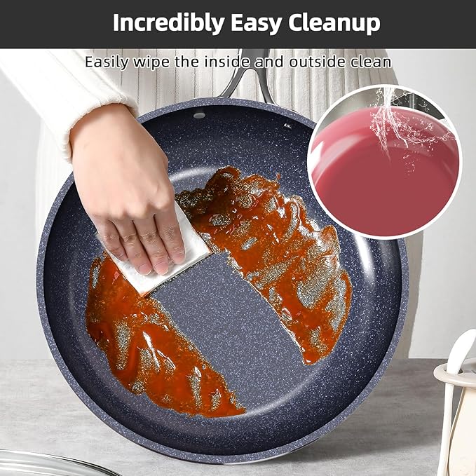 Nuwave Lux 13pc Forged Lightweight Cookware Set PFAS Free, Healthy G10 Duralon Ceramic Coating, Ultra Non-Stick, Stay-Cool Handles, Works on All Cooktops & Induction Ready