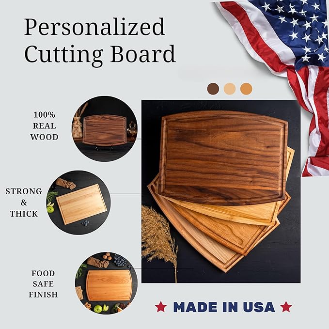Personalized Cutting Board – Custom Engraved Grilling Gifts for Men, Birthday, Wedding, Housewarming – Ideal Present for Man, Dads, Husbands, Newlyweds, Perfect for Grill, Valentines Day Gifts for Him