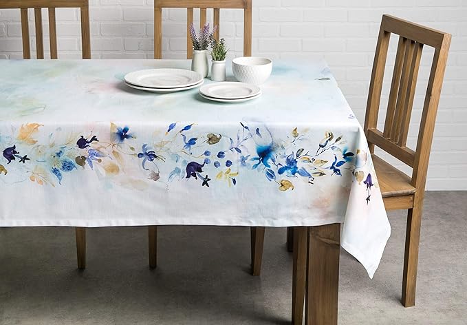Maison d' Hermine Table Cloth Square Table 100% Cotton 54 x 54 Inches Tablecloth Reusable Decorative for Dining Room Farmhouse Home Valentines Day Decorations Spring Summer - Lazy Summer Days
