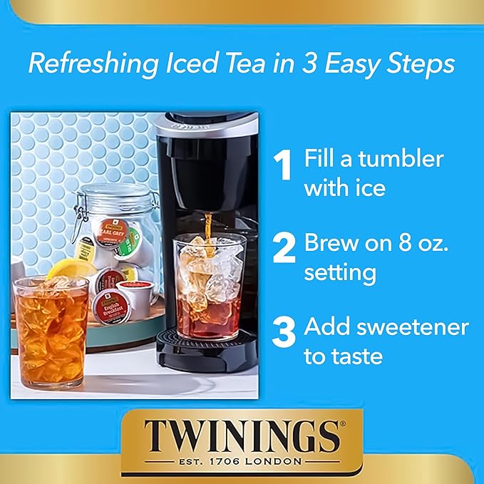 Twinings English Breakfast Black Tea K-Cup Pods for Keurig, 56 Count (Pack of 1) Smooth, Flavourful, Robust, Caffeinated, Enjoy Hot or Iced