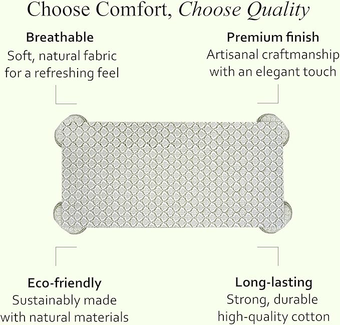 CPC Fern Regal Tablecloth 100% Cotton 60x90 Inch Indian Block Print Rectangle Table Cover, Table Cloth for Gifting in Weddings, Halloween, Fall, Christmas, Thanksgiving