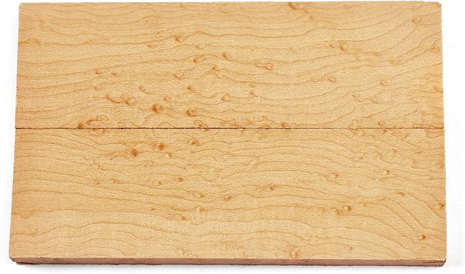 Bird's Eye Maple Wood Knife Handle BLOCK (Each Piece is Unique) 5" x 1-1/2" x 1-1/2"