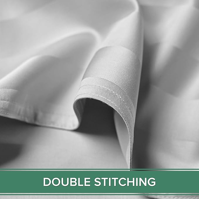 Pure Bamboo Full Sheets, Genuine 100% Organic Viscose Derived from Bamboo Bed Sheet Set, Luxuriously Soft & Cooling, Double Stitching, 2 Year Quality Promise (Full, Jacquard White)