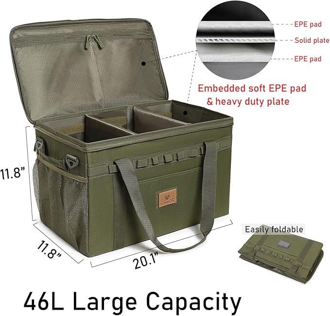 Tactical Camping Storage Bag Utility Tote Bag Camping Kitchen Organizer with Axe Holder & Shoulder Strap
