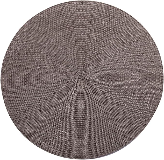 38CM Round Placemat Kitchen Dining Table Mats Steak Pad Anti-Scalding Insulation Nordic Hotel Restaurant Home Decor(Chocolate Colour)
