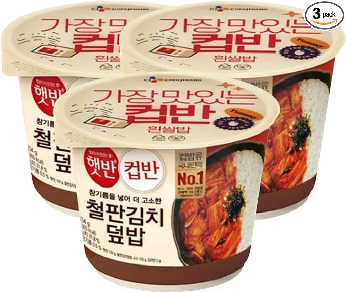 CJ Instant rice Hetbahn CupBan (3bowls, Fried Kimchi)