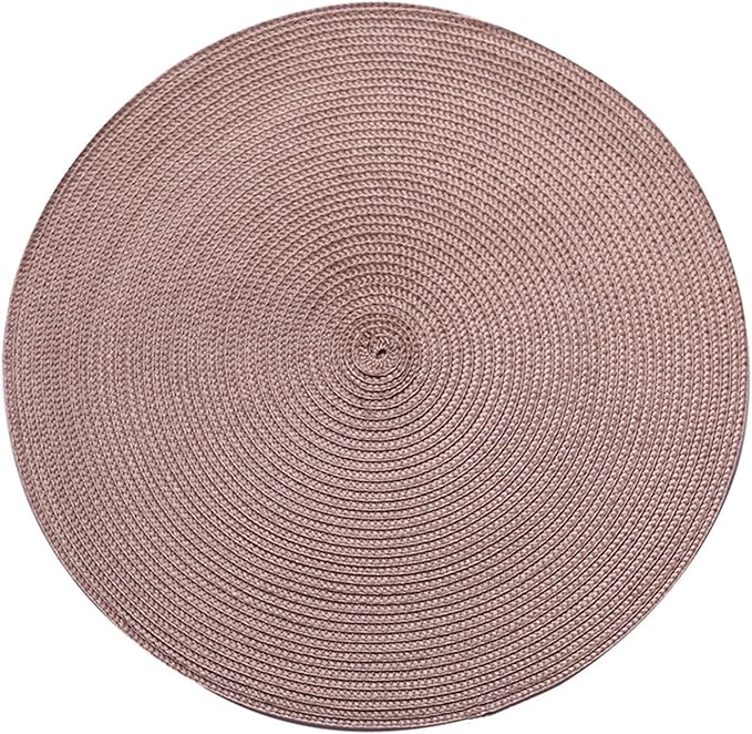 38CM Round Placemat Kitchen Dining Table Mats Steak Pad Anti-Scalding Insulation Nordic Hotel Restaurant Home Decor(Brown Colour)