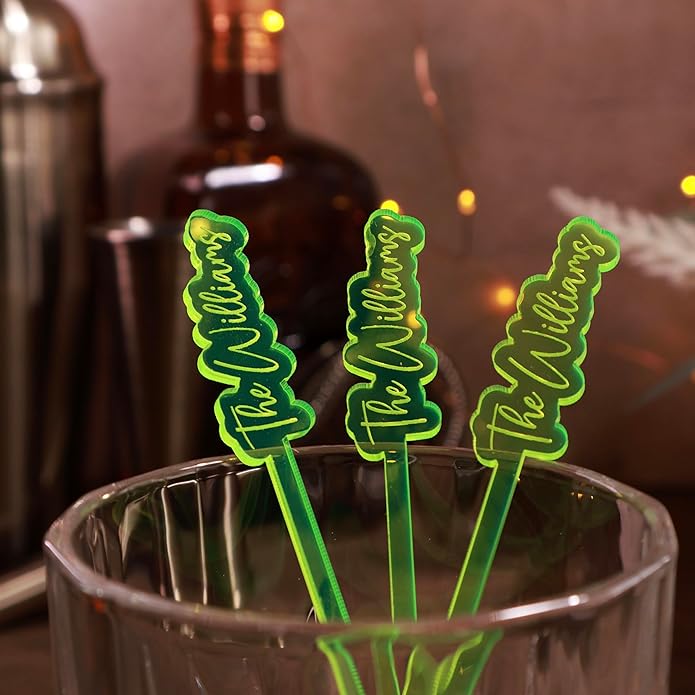 Set of 50 Custom Wedding Personalized Stirrer, Stirrer For Birthday Party, Drink Charms, Drink Names, Cocktail Tags, Couple Names,Acrylic Swizzle