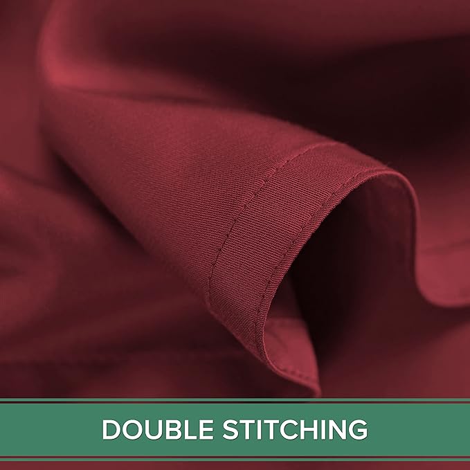 Pure Bamboo King Sheets, Genuine 100% Organic Viscose Derived from Bamboo Bed Sheet Set, Luxuriously Soft & Cooling, Double Stitching, 2 Year Quality Promise (King, Merlot)