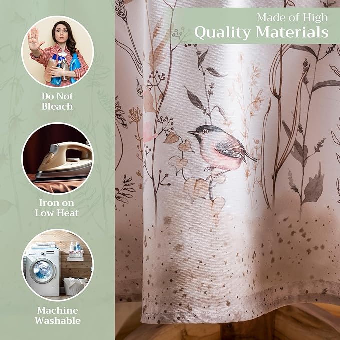 Maison d' Hermine Table Cloth Round Table 100% Cotton 69 Round Inches Tablecloth Reusable Decorative for Dining Room Farmhouse Home Valentines Day Decorations Spring Summer - Meadow Florals - Brown