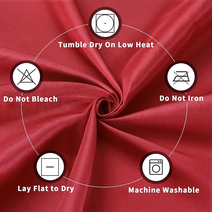 PureFit 6 Pack Rectangle Red Table Cloths 60 x 126 Inch for 6Ft Tables, Stain and Wrinkle Resistant Table Linens for Home Use, Wedding, Party, Banquet and Camping