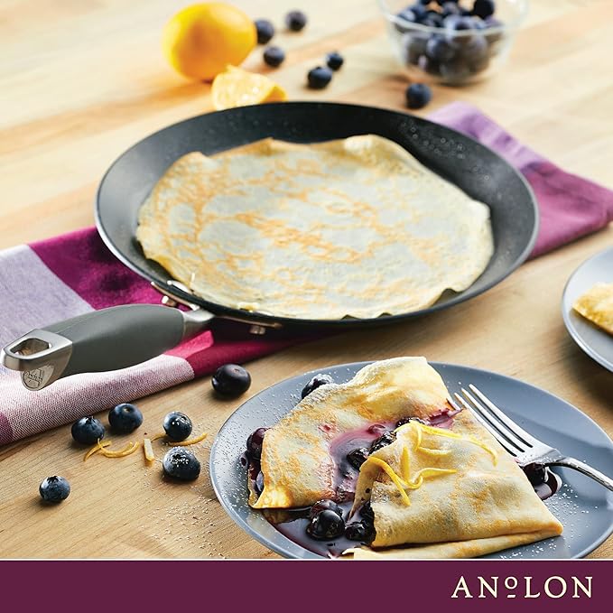 Anolon Advanced Home Hard Anodized Nonstick Crepe Pan, 9.5 Inch - Moonstone