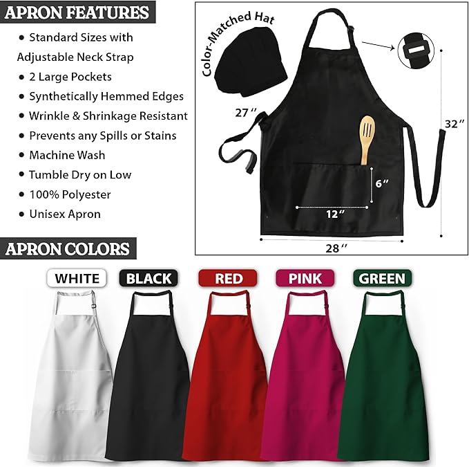 Mr and Mrs Aprons for Couples, Couple Gift for Christmas, Anniversary, Birthday, Valentines Day and Bridal Shower, Custom Wedding Gifts for Couples, Kitchen Cooking Chef Aprons and Chef Hats with Name