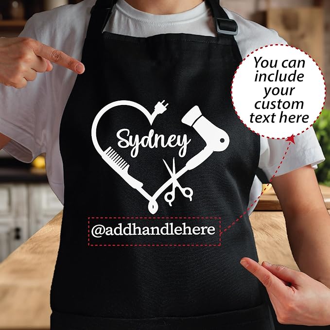Custom Hairstylist Apron for Women, Personalized Barber Cosmetology Beauty Salon Aprons with Pocket, Waterproof Hairdresser Gifts, Delantales para Barberos
