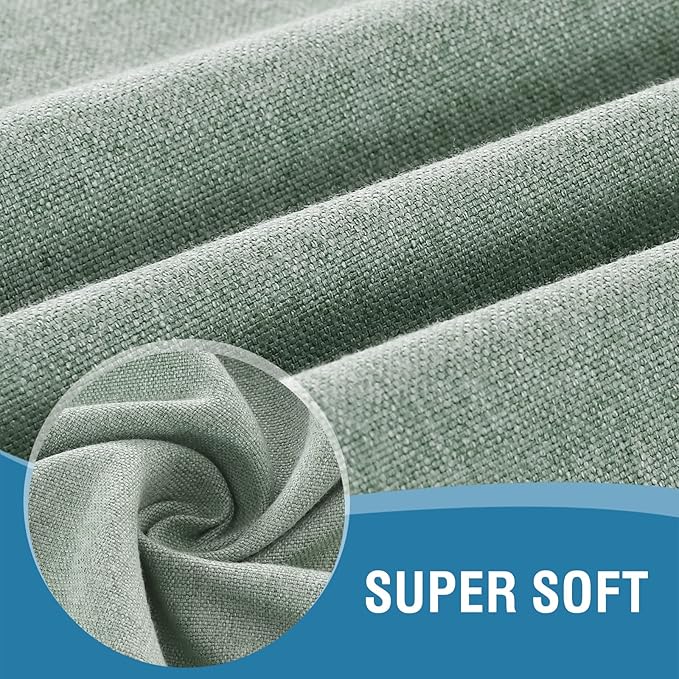 H.VERSAILTEX Linen Textured Tablecloth Round 70 inch Waterproof Decorative Table Cloth Spill-Proof Linen Look Cover for Party Table Extra Soft and Thick Fabric Wrinkle Free, Heather Sage