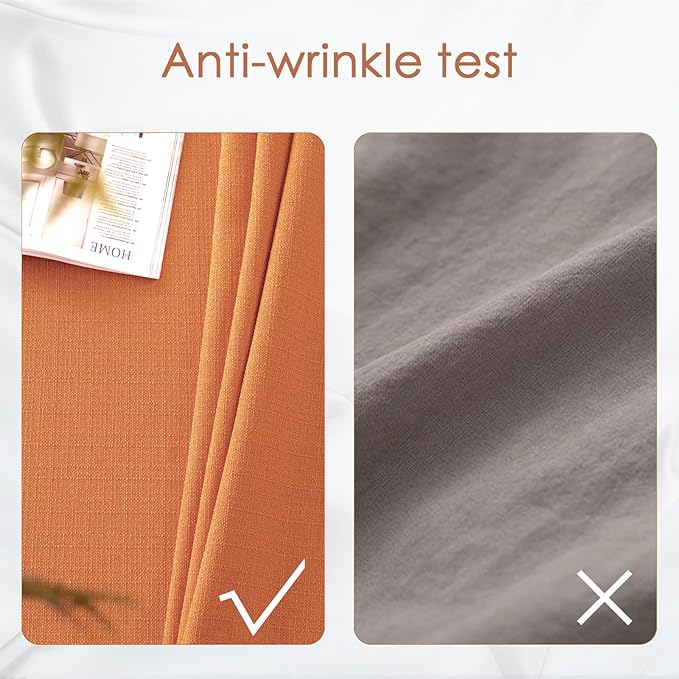 BALCONY & FALCON Rectangle Tablecloth Washable Wrinkle Resistant and Water Proof Table Cloth Decorative Linen Fabric Tablecloths for Dining Parties Kitchen Wedding and Outdoor Use (Pumpkin, 55x70)