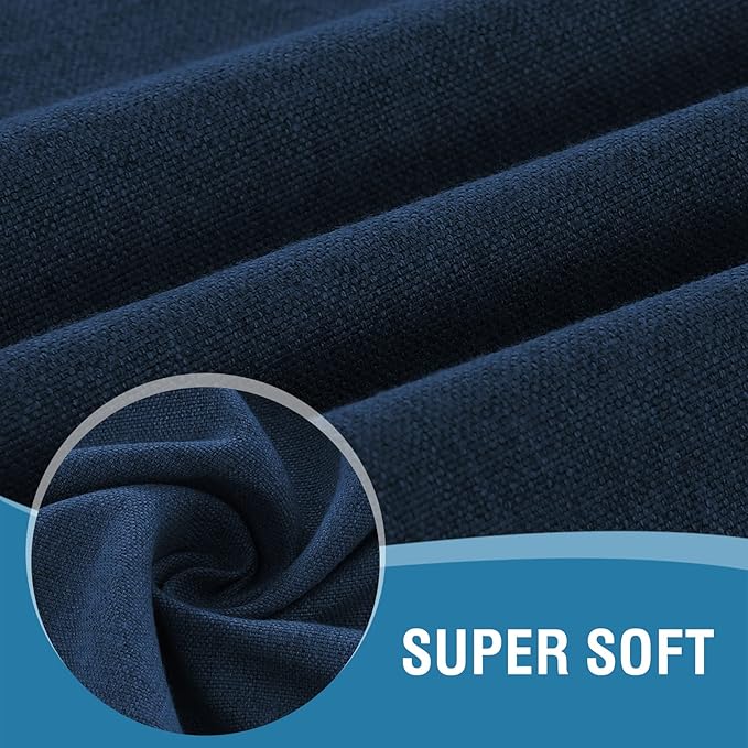 H.VERSAILTEX Linen Textured Tablecloth 60 x 102 Waterproof Decorative Table Cloth Spill-Proof Linen Look Cover for Party Table Extra Soft and Thick Fabric Wrinkle Free, Heather Navy
