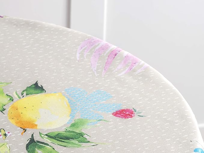 Maison d' Hermine Table Cloth Round Table 100% Cotton 69 Round Inches Tablecloth Reusable Decorative for Dining Room Farmhouse Home Valentines Day Decorations Spring Summer - Jardin D'Ete - Fog