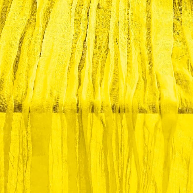 1 Pack Yellow Cheesecloth Table Runner 35x120 Inch 10Ft Rustic Gauze Cheese Cloth Table Runner Sheer Cheesecloth Table Runners for Wedding Party Bridal Shower Decoration