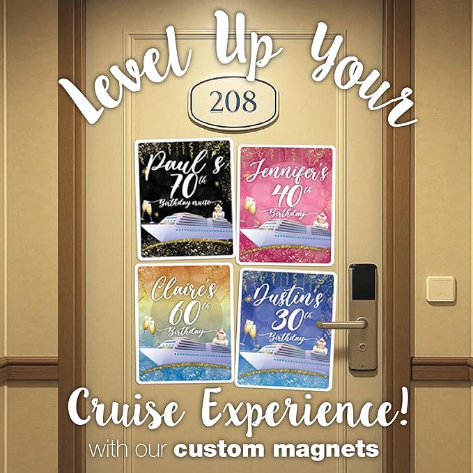 Custom Magnets for Birthday and Cruise Cabin Doors LARGE 8x10 inches, Birthday Cruise Door Decorations | Anniversary Cruise Magnets | Cabin Door Magnets (Large)