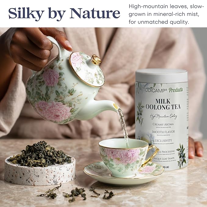 Milk Oolong Tea Loose Leaf – Premium Chinese Oolong Tea 1 lb | Double Milky Aroma & Smooth Taste | Bulk Loose Leaf Tea Tin | Afternoon & Asian Tea