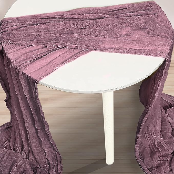 10 Pack Dusty Purple Cheesecloth Table Runner 35x120 Inch 10Ft Rustic Gauze Cheese Cloth Table Runner Sheer Cheesecloth Table Runners for Wedding Party Bridal Shower Decoration