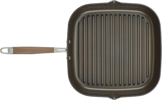 Anolon Advanced Home Hard Anodized Nonstick Deep Square Griddle Pan/Grill, 11 Inch, Bronze