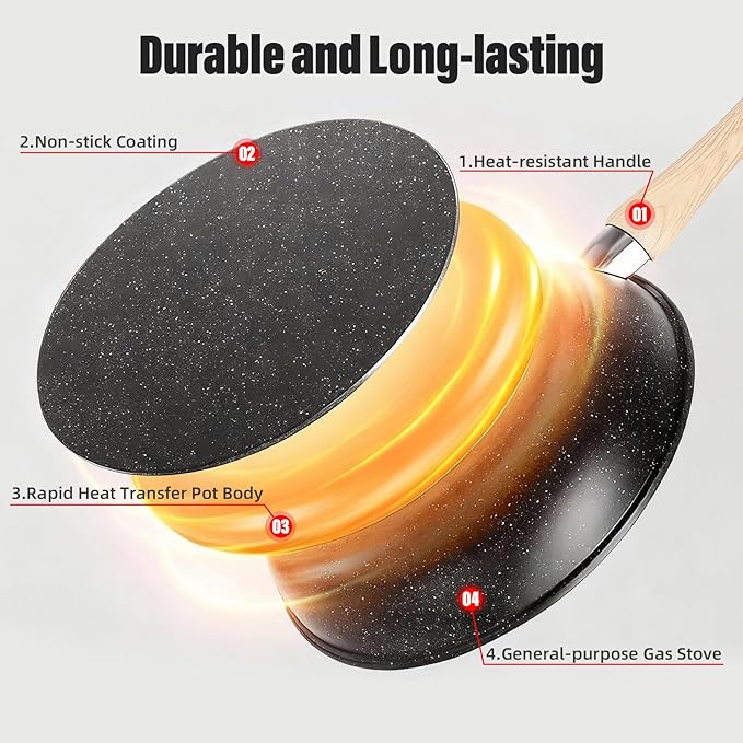 Non Stick Frying Pans, Pancake Pan with Heat-resistant Handle, Skillets Suitable for Omelets, Frying and Stir-frying (1, 10 inch)