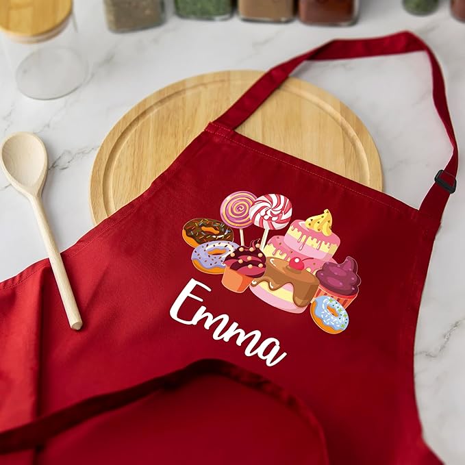 Personalized Kids Apron for Cooking, Custom Kid Apron with Chef Hat, Toddler Cooking Apron for Girls and Boys, Baking & Painting Apron, Christmas Gift For Children
