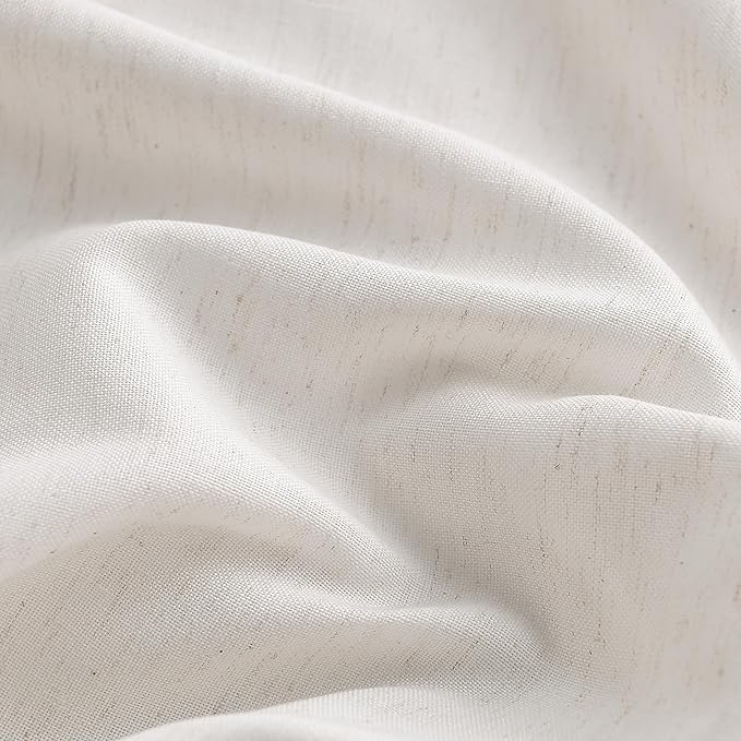 10 FT Cream Ivory Linen Tablecloths for Rectangle Tables Wrinkle Resistant Washable Heavy Weight Farmhouse Modern Neutral Fabric Tablecloth Linen Table Covers for 8 Foot Tables 60x120 Inch