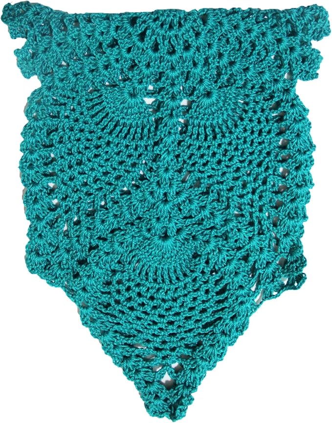 BIBITIME Crochet Lace Table Doilies Eyes Flower Doily Kitchen Vase Place Mats (7 in x 21 in,Pack of 2PCS, Style02-Peacock)