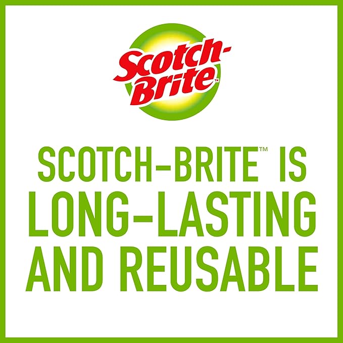 Scotch-Brite Stainless Steel Scrubber for Cleaning Kitchen, Household, and Dishes - 3 Scrubbers (Pack of 2)