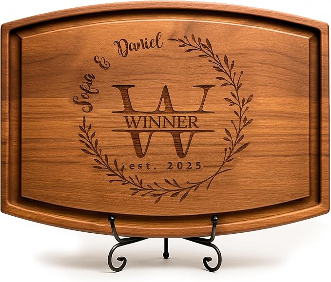 Personalized Cutting Board - Wooden Customized Gifts for Kitchen & Charcuterie - Custom Wedding, Newlyweds, Bridal Showers, Anniversary, Housewarming, Engagement Gift for Couples, Valentines Day Gifts