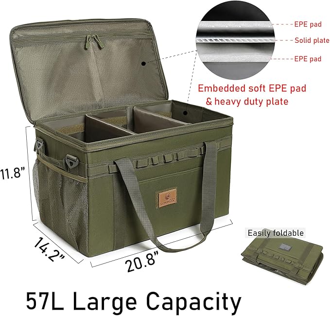 Tactical Camping Storage Bag Utility Tote Bag Camping Kitchen Organizer with Axe Holder & Shoulder Strap