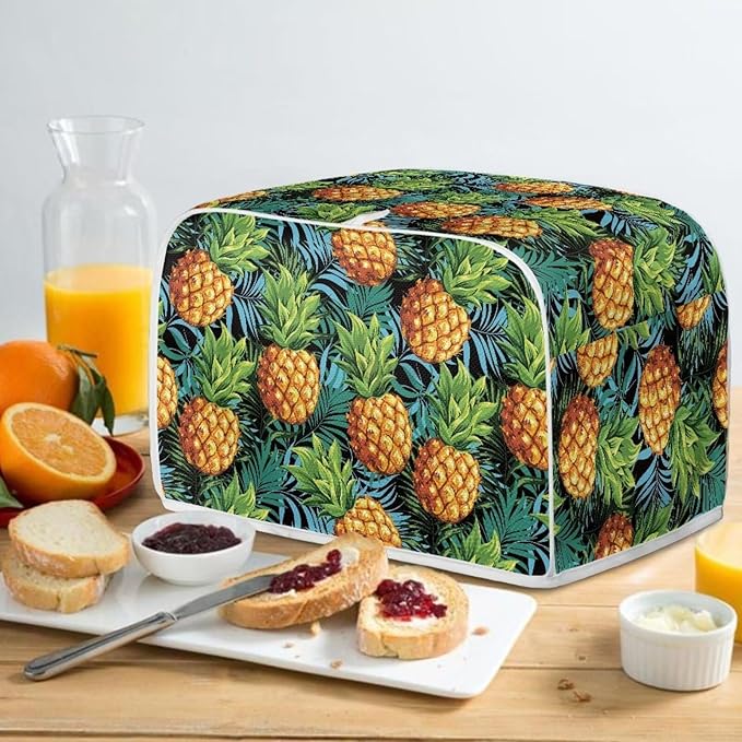 Doojoayie Pineapple Toaster Cover 2 Slice Toaster Dust Cover Oven Dustproof & Washable for Kitchen Small Appliance,Kitchen Essentials