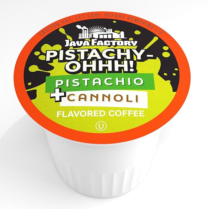 Java Factory Flavored Coffee Pods, Pistachy OHHH, Compatible with K Cup Brewers, 40 Count
