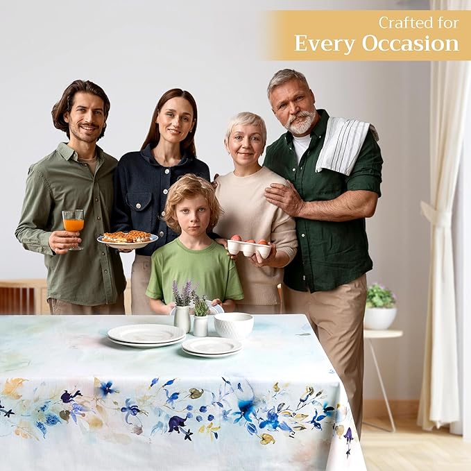 Maison d' Hermine Table Cloth Rectangle Table 100% Cotton 70 x 120 Inches Tablecloth Reusable Decorative for Dining Room Farmhouse Home Valentines Day Decorations Spring Summer - Lazy Summer Days