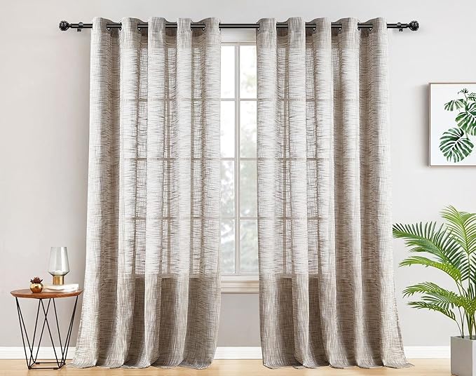 Black Curtain Rods 2 Pack, HOTOZON Curtain Rods for window 32 to 58 Inch, New Splicing Window Rods for Windows, 3/4 Inch Single Drapery Rod with Netted Finials