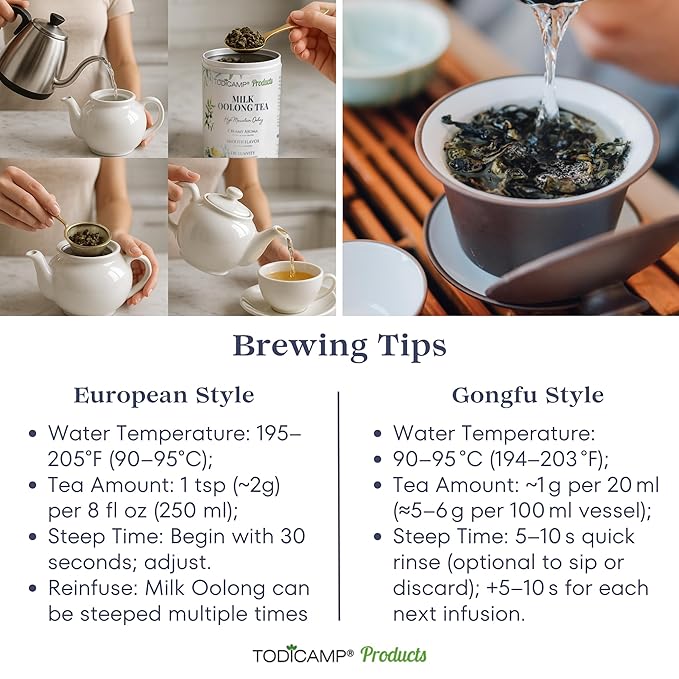 Milk Oolong Tea Loose Leaf – Premium Chinese Oolong Tea 1 lb | Double Milky Aroma & Smooth Taste | Bulk Loose Leaf Tea Tin | Afternoon & Asian Tea