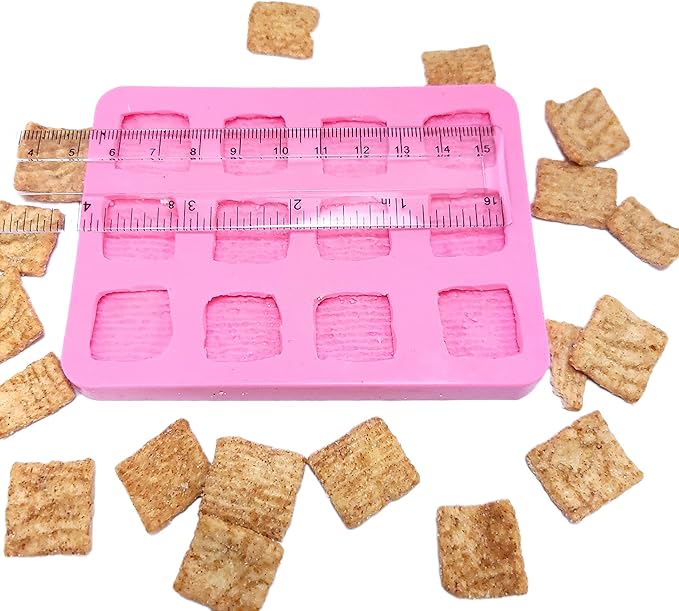 Natucraft Cinnamon Crunch Cereal Silicone Mold - Wax, Resin, Soap, Realistic Flexible - Oven Safe Up to 395F - Turquoise Blue