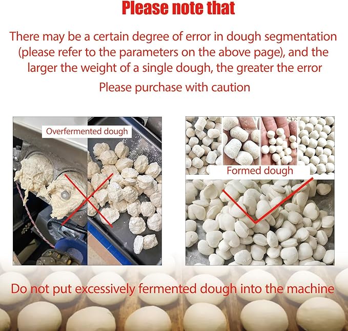 Dough Divider Machine, Commercial 70g-300g Adjustable Dough Dividing Machine, Multifunctional Electric Stainless Steel Bakery Equipment for Bread, Pizza, Dumplings 110V