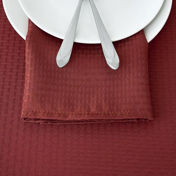 maxmill Fall Cloth Napkins 20 x 20 Inch Weaved Pattern Soft Comfortable and Luxury Serviette for Harvest Thanksgiving Family Dinners Weddings Parties and Banquets Set of 4 Pieces, Rustic Brick