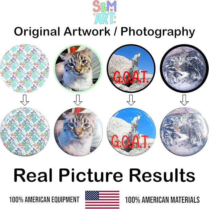 Custom Button Magnets - Your Art, Text or Photo Personalized - Variety of Sizes