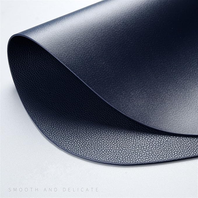 Placemat Table Mat Tableware Pad PU Leather Waterproof Heat Insulation Non-Slip Placemat Soft Black Brown Washable Bowl Coaster(Milk Tea Colour)