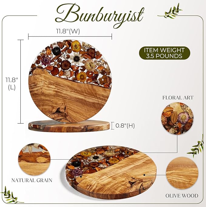 Handmade Olive Wood Cutting Board with Real Flowers Preserved, Unique Charcuterie Boards, House Warming Gifts New Home, Thoughtful Wedding Gifts for New Couple 2026