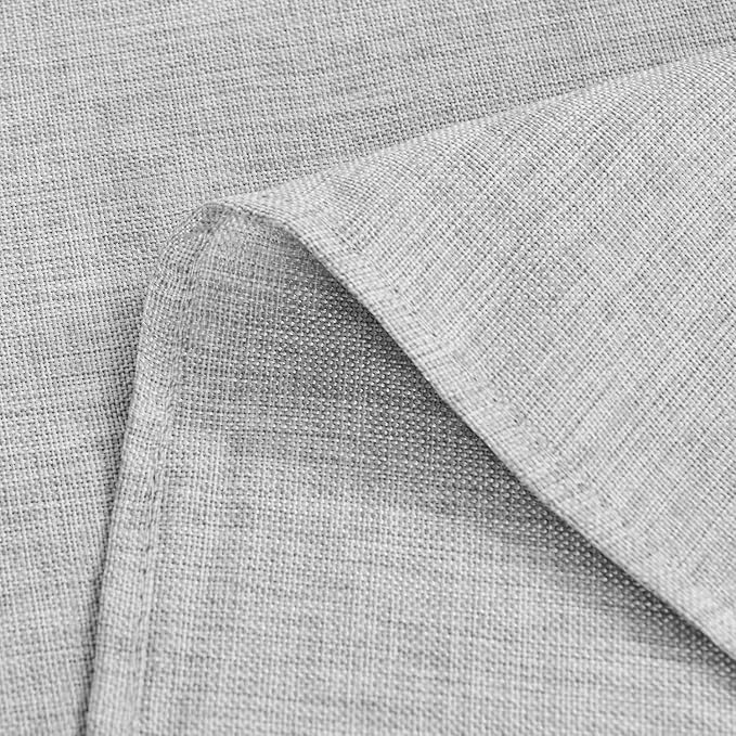 Hiasan 2 Pack Faux Linen Rectangle Tablecloth - Wrinkle and Stain Resistant Washable Table Cloth for Kitchen Dining Room Holiday Table Cover for Party Dinner, Light Grey, 90 x 156 Inch