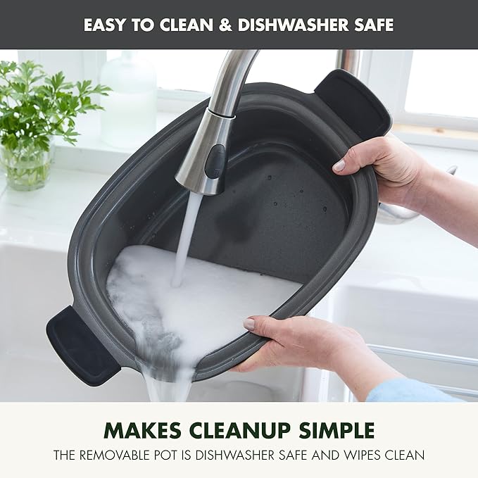 GreenPan Elite 14-in-1 Nonstick 6QT Electric Slow Cooker, PFAS-Free Ceramic Multi-Cooker, In-Pot Browning, Dishwasher Safe Lid & Removable Crock, Stainless Steel Steamer, Silicone Handles, Graphite