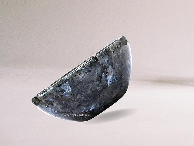 Larvikite Crystal Bowl - 2 Inch Decorative Bowls for Room and Home Decor - Gemstone Healing Crystals for Elegant Display, Positive Energy Balance and Gift