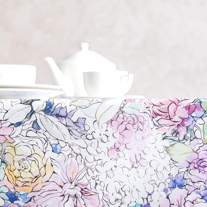 Maison d' Hermine Table Cloth Rectangle Table 100% Cotton 70 x 120 Inches Tablecloth Reusable Decorative for Dining Room Farmhouse Home Valentines Day Decorations Spring Summer - Floral Love