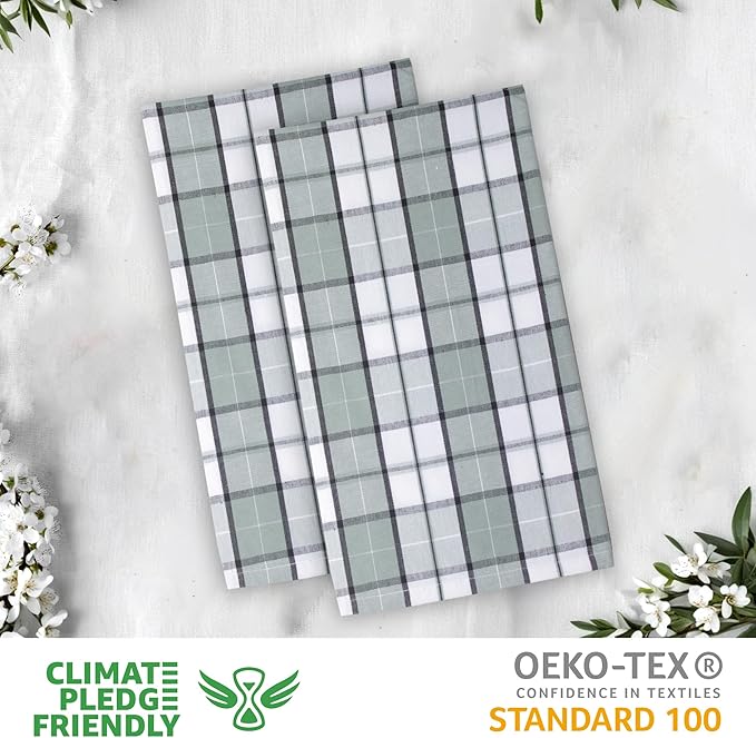 Urban Villa Cloth Napkins 100% Cotton Dinner Napkins Highly Absorbent 20x20 Inches (Set of 12) Majestic Checks Reusable Washable Soft Durable Premium Napkins Ideal for Home Wedding Parties